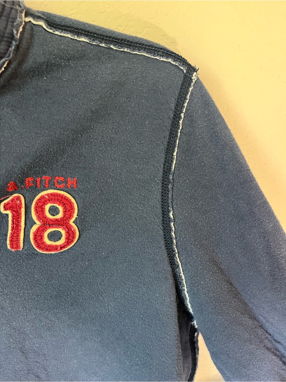 Y2K Abercrombie & Fitch Muscle Fit 18 Henley Long Sleeve Shirt Navy Large - Picture 6 of 10